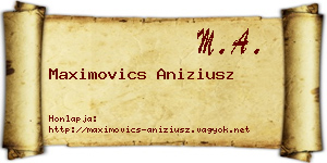 Maximovics Aniziusz névjegykártya